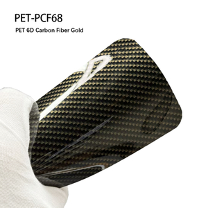6D Carbon Fiber Gold Car Wrap Films 1.52*16m/roll Self Healing Paint Protection Film
